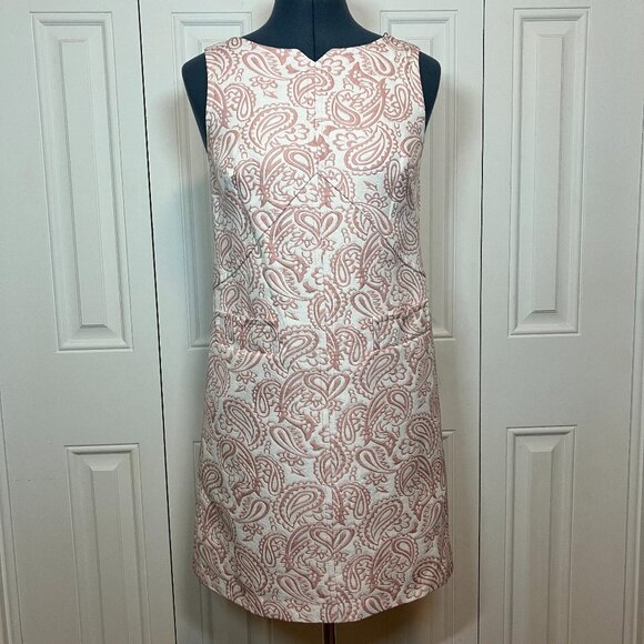 Victoria Beckham for Target Blush Pink Paisley Jacquard Dress Sz XS - Picture 1 of 8